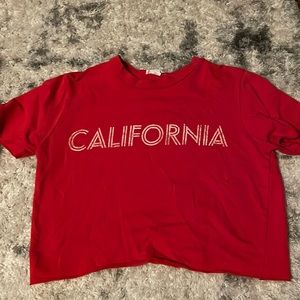 Red California crop top